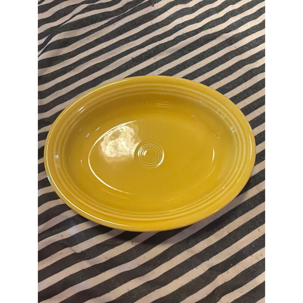 Fiesta Sunflower Yellow 9.5 Inch Oval Vegetable Serving Bowl USA Ceramic